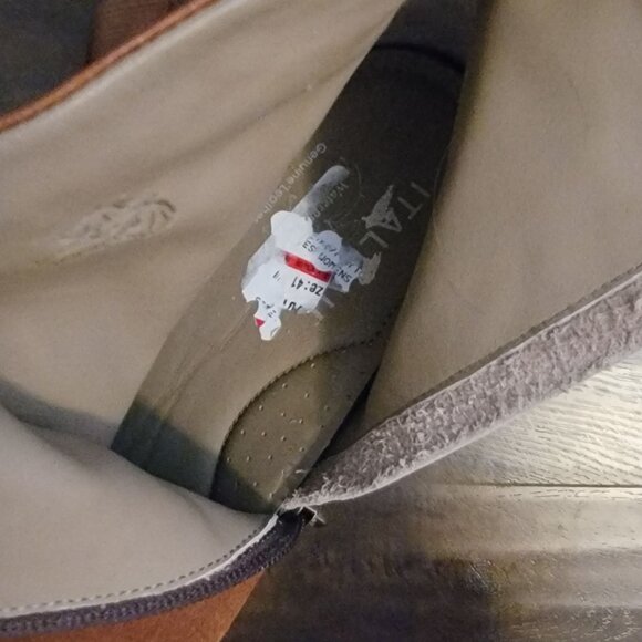 NEW Italeau Ankle Boots Womens 9.5 Brown Suede Studded Western Cowgirl Rustic - Picture 7 of 11